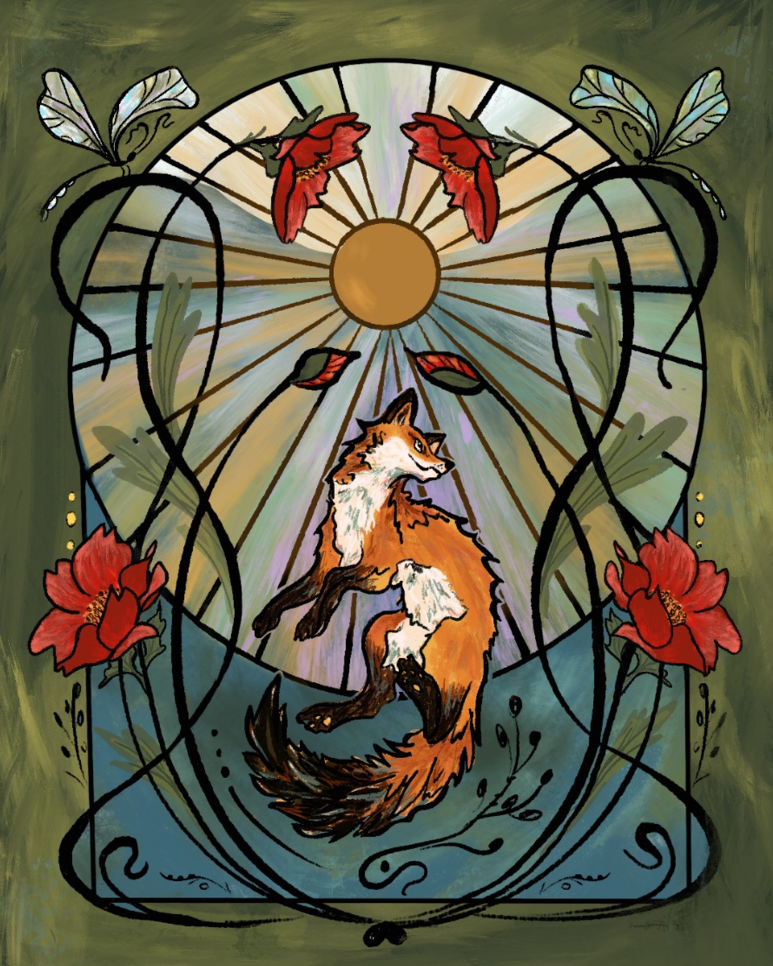 Stained glass Fox